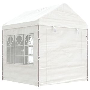 vidaXL Prieel met dak 2,28x2,23x2,69 m polyetheen wit