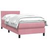 vidaXL Boxspring met matras fluweel roze 90x210 cm