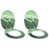 vidaXL Zachte sluit toiletbril 2 st Groene Druppel 44 x 38 cm