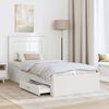 vidaXL Bedframe met lade Wit en Zilver 75 x 190 cm Bewerkt hout