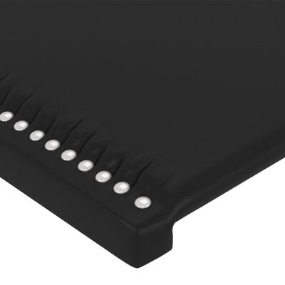 vidaXL Hoofdbord met randen 183x23x118/128 cm kunstleer zwart