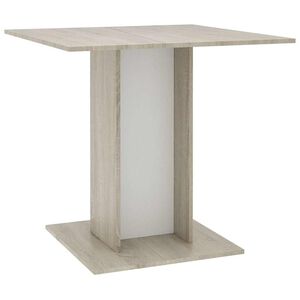 vidaXL Eettafel 80x80x75 cm bewerkt hout wit en sonoma eikenkleurig