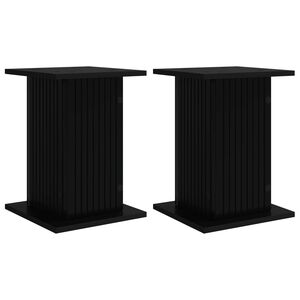 vidaXL Plantenstandaard 2 pcs Zwart 30,5 x 30 x 43 cm Bewerkt hout