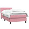 vidaXL Boxspring met matras fluweel roze 90x220 cm