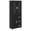 vidaXL Hoge kast Zwart Eiken 34,5 x 34 x 180 cm Bewerkt hout
