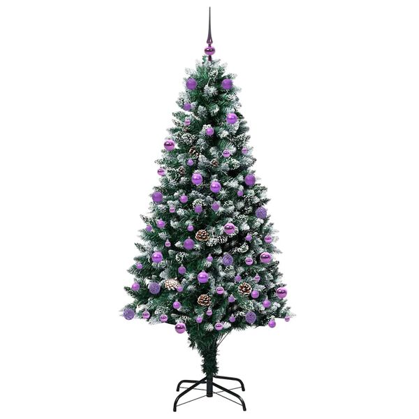 vidaXL Kunstkerstboom Groen 180 cm PVC en Staal en Kunststof