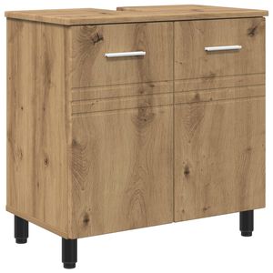 vidaXL Badkamer Waskom Artisanaal eiken 60 x 35 x 60 cm Bewerkt hout