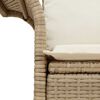 vidaXL Tuinbank met kussen Beige 141 x 62 x 69cm poly rattan