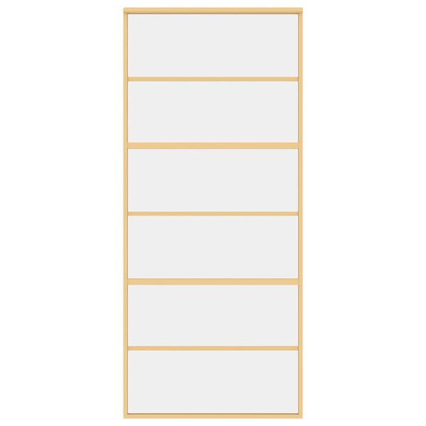 vidaXL Schuifdeur 90x205 cm helder ESG-glas en aluminium goudkleurig