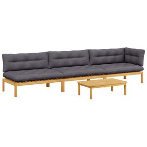 vidaXL 4 Stuk Garden Pallet Sofa Units Massief Acaciahout Licht Bruin