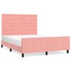 vidaXL Bedframe met hoofdeinde fluweel roze 140x190 cm