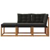 vidaXL Modulaire buitensofa eenheden 3 Stuk Natuurlijk en Zwart