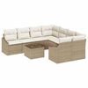 vidaXL Bankstel 9 st Beige en Cr&egrave;me poly rattan