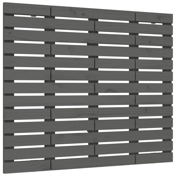vidaXL Hoofdbord wandmontage 146x3x91,5 cm massief grenenhout grijs