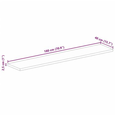 vidaXL Tafelblad rechthoekig 180x40x2,5 cm massief acaciahout