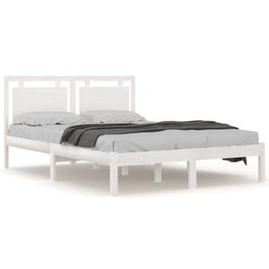 vidaXL Bedframe massief hout wit 120x200 cm