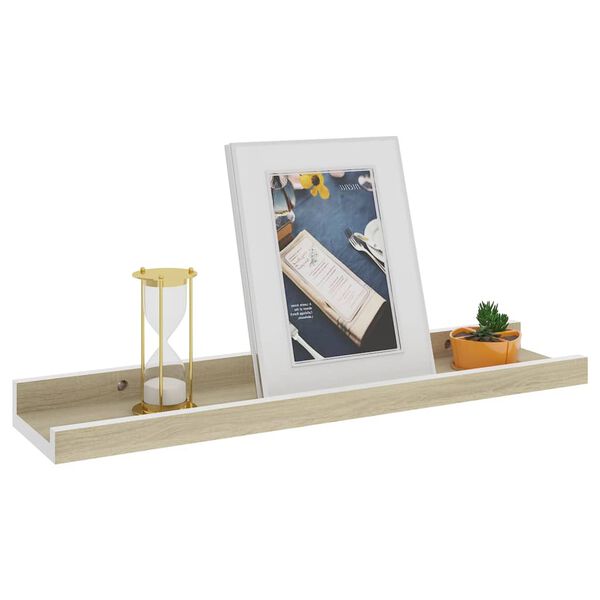 vidaXL Wandschappen 2 st 40x9x3 cm wit sonoma eikenkleurig