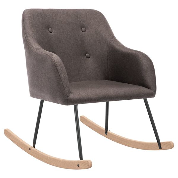 vidaXL Schommelstoel stof taupe