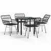 vidaXL 5-delige Tuinset poly rattan zwart