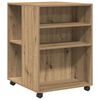 vidaXL Bijzettafel met wieltjes 55x60x78 cm hout artisanaal eikenkleur