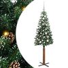 vidaXL Slanke Kerstboom Groen 150 cm PVC en massief dennenhout