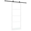 vidaXL Schuifdeur ORKDAL Wit 93 x 232 cm Massief grenenhout en glas