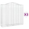 vidaXL Schanskorven 3 st gewelfd 200x50x180/200 cm ijzer