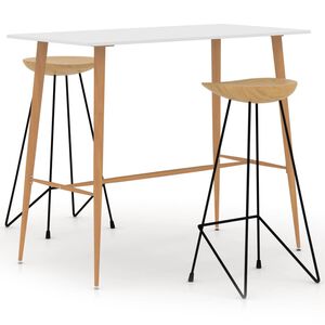 vidaXL 3-delige Barset wit