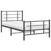 vidaXL Bedframe met hoofd- en voeteneinde metaal zwart 100x190 cm