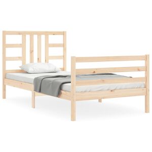 vidaXL Bedframe met hoofdbord massief hout
