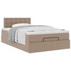vidaXL Ottoman bed met matras 120x190 cm kunstleer cappuccinokleurig