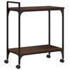 vidaXL Keukentrolley 60,5x31x72,5 cm bewerkt hout bruin eikenkleurig