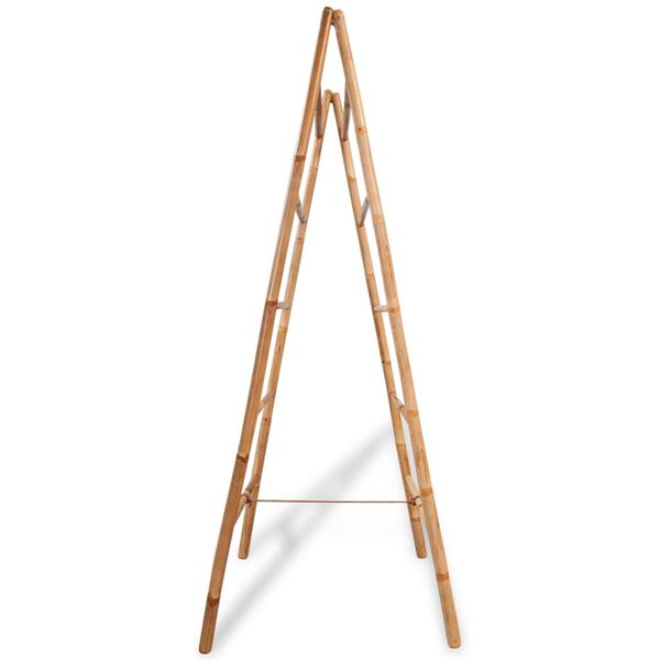 vidaXL Dubbele handdoekenladder met 5 tredes 50x160 cm bamboe