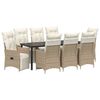 vidaXL Tuin eettafelset 9 st Beige poly rattan