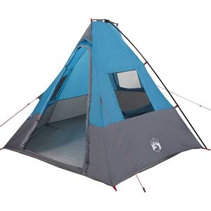 vidaXL Tipi Tent 6-persoons Waterdicht Blauw taft