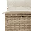 vidaXL Tuinbanken 2 st zonder armleuning met kussens poly rattan beige