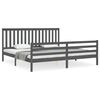 vidaXL Bedframe met hoofdbord massief hout grijs 200x200 cm