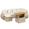 vidaXL 7-delige Loungeset met kussens poly rattan beige