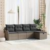 vidaXL Tuin Sofa Set met kussen met opslag 5 pcs Grijs Poly riet