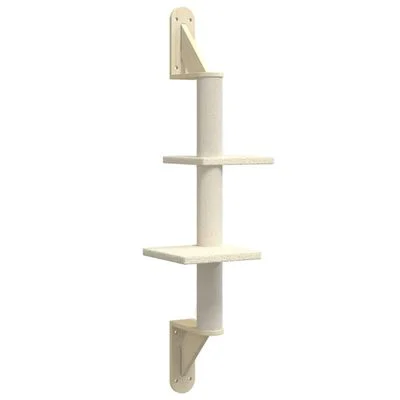 vidaXL Kattenmeubel wandgemonteerd met krabpaal 108 cm crèmekleurig