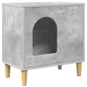 vidaXL Kattenhuis Betongrijs 51 x 30 x 52 cm Bewerkt hout