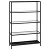 vidaXL Schap 100x36x168 cm gehard glas zwartmarmerkleur en transparant