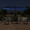 vidaXL Parasol dubbel dak met LED 449x265 cm azuurblauw