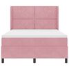 vidaXL LED Boxspring Bed met Matras Roze 160 x 200 cm Fluweel