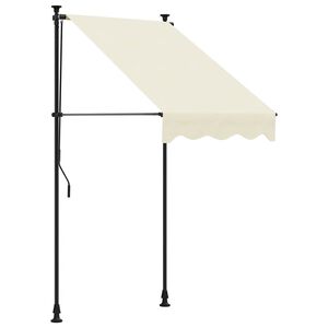 vidaXL Luifel uittrekbaar 100x150 cm stof en staal cr&egrave;mekleurig