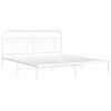vidaXL Bedframe met hoofdbord metaal wit 193x203 cm