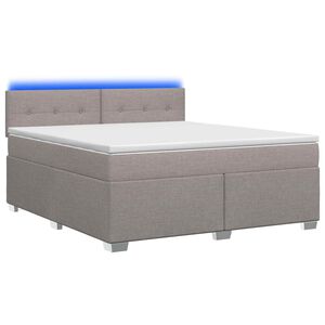 vidaXL Boxspring Bed met Matras en LED Taupe 160 x 200 cm Stof