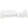 vidaXL Bankenset met opbergruimte 2 st Wit Polyester