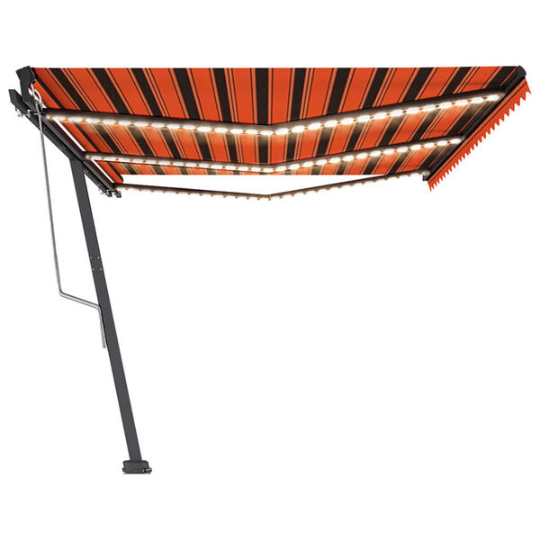 vidaXL Luifel automatisch met LED windsensor 600x350 cm oranje bruin