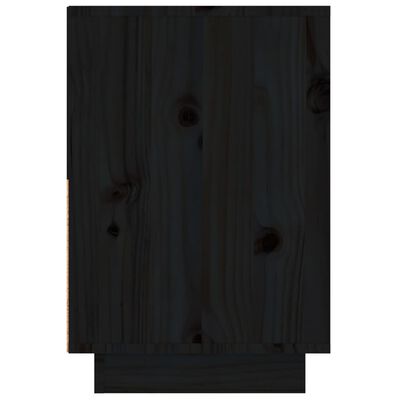 vidaXL Nachtkastje 60x34x51 cm massief grenenhout zwart